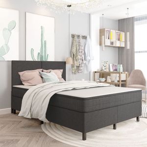 vidaXL - Boxspringframe - Grijs - Stof - 160x200 cm