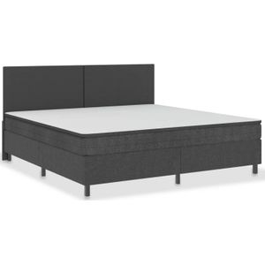 vidaXL Boxspringframe stof grijs 200x200 cm