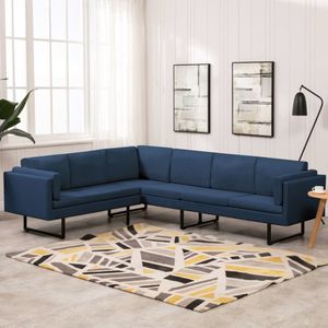 vidaXL Ecksofa Blau Stoff