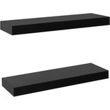 Vidaxl - Schweberegale 2 Stk. Schwarz 40x20x3,8 cm