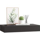 vidaXL Wandschap - Zwart - MDF - Met Lade - 48x25x8 cm