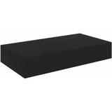 vidaXL Wandschap - Zwart - MDF - Met Lade - 48x25x8 cm