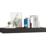 Wandschap - Zwart - MDF - Met Lade - Onzichtbaar Montagesysteem