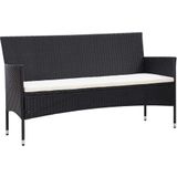 VidaXL 5-delige Loungeset met Kussens - Poly Rattan Zwart