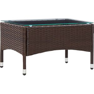 vidaXL - Salontafel - 60x40x36 - cm - poly - rattan - bruin