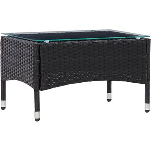 vidaXL Salontafel 60x40x36 cm poly rattan zwart - 45907