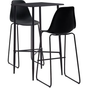vidaXL 3-tlg. Bar-Set Kunststoff Schwarz