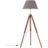 Stativlampe Honigbraun und Grau Teak Massivholz 141 cm Vidaxl