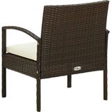 Gartenstuhl mit Kissen Poly Rattan Braun Vidaxl