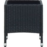 VidaXL Tuintafel 40x40x45 cm Poly Rattan Zwart