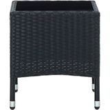 VidaXL Tuintafel 40x40x45 cm Poly Rattan Zwart