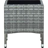 vidaXL Tuintafel 40x40x45 cm poly rattan grijs