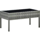 VidaXL Tuintafel 75x40x37 cm Poly Rattan Grijs