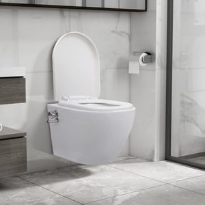 vidaXL - Hangend - toilet - randloos - met - bidetfunctie - keramiek - wit