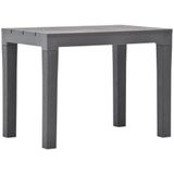 vidaXL Tuintafel met 2 banken kunststof bruin