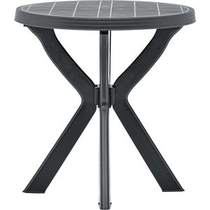 VidaXL Bistrotafel Ø70 cm Kunststof Antraciet