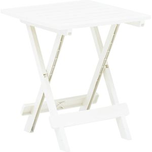 vidaXL Tuintafel inklapbaar 45x43x50 cm kunststof wit