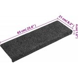 vidaXL Trapmatten - Grijs - Genaaldvilte Stof - Set van 15