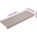 vidaXL Trapmatten - Taupe - 100% Polypropyleen - 15 Stuks