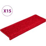 vidaXL Trapmatten - Rood - 15 Stuks - 100% Getuft PP