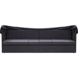 vidaXL - Loungebank - Poly Rattan - Zwart - Met Luifel