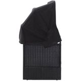 vidaXL - Loungebank - Poly Rattan - Zwart - Met Luifel