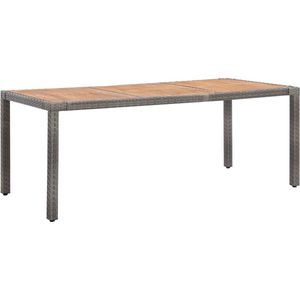 VidaXL Tuintafel 190x90x75 cm Poly Rattan en Massief Acaciahout Grijs