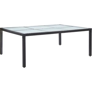 vidaXL Garten-Esstisch Schwarz 200x150x74 cm Poly Rattan
