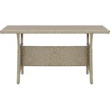 VidaXL Tuintafel 130x70x66 cm Poly Rattan Grijs