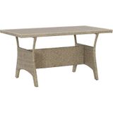 VidaXL Tuintafel 130x70x66 cm Poly Rattan Grijs