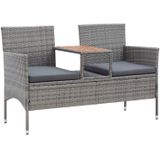 vidaXL-Tuinbank-2-zits-met-tafeltje-143-cm-poly-rattan-grijs