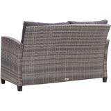 VidaXL Loungeset 6-delig met Kussens - Poly Rattan Donkergrijs