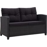 VidaXL 6-delige Loungeset met Kussens - Poly Rattan Zwart