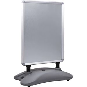 A1-Plakatständer Wasserbefüllbar Grau Aluminiumlegierung Vidaxl