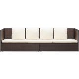 vidaXL-Tuinbed-met-kussens-poly-rattan-bruin