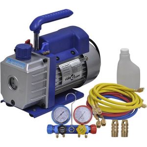 vidaXL Vakuumpumpe Einstufig mit 4-Wege-Verteiler-Manometer Set