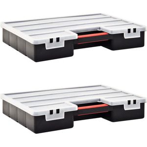 vidaXL Assortimentsdozen 2 st met verdelers 460x325x80 mm kunststof