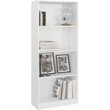 vidaXL-Boekenkast-4-schappen-60x24x142-cm-bewerkt-hout-hoogglans-wit