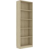 vidaXL-Boekenkast-met-5-schappen-60x24x175-cm-bewerkt-hout-sonoma-eik