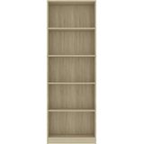 vidaXL-Boekenkast-met-5-schappen-60x24x175-cm-bewerkt-hout-sonoma-eik