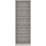 VidaXL Boekenkast 5 Schappen 60x24x175 cm Bewerkt Hout Betongrijs