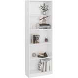 vidaXL-Boekenkast-5-schappen-60x24x175-cm-bewerkt-hout-hoogglans-wit