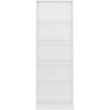 vidaXL-Boekenkast-5-schappen-60x24x175-cm-bewerkt-hout-hoogglans-wit