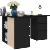 Vidaxl - Eckschreibtisch Schwarz 145x100x76 cm Holzwerkstoff