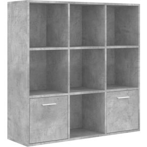 vidaXL-Boekenkast-98x30x98-cm-spaanplaat-betongrijs