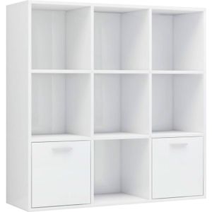 vidaXL-Boekenkast-98x30x98-cm-spaanplaat-hoogglans-wit