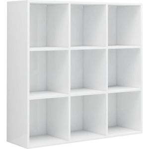 vidaXL-Boekenkast-98x30x98-cm-spaanplaat-hoogglans-wit