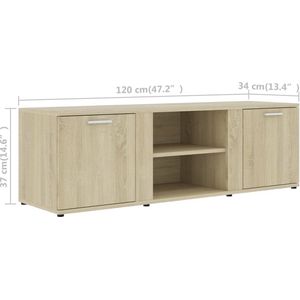 VidaXL Tv-meubel 120x34x37 cm - Bewerkt Hout - Sonoma Eikenkleurig