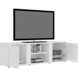 VidaXL TV-meubel 120x34x37 cm - Bewerkt Hout - Hoogglans Wit