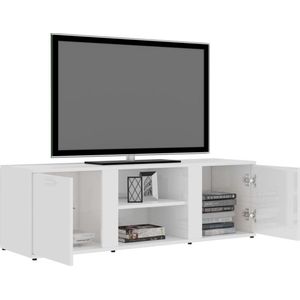 VidaXL TV-meubel 120x34x37 cm - Bewerkt Hout - Hoogglans Wit